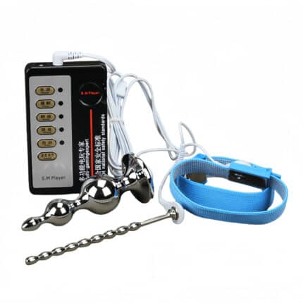 BDSM Electro Shock Stainless Steel Plug – Sounding Dilator Catheter with Adjustable Ring for Roleplay