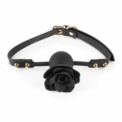 Silicone Rose Ball Gag Breathable BDSM Mouth Restraint for Couples Roleplay and Fetish Games