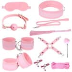 BDSM Restraint Toys Hot Sexy Nurse Bondage Kit with Harness Handcuffs and Collar Erotic for Couples