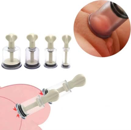 4PCS Adjustable Pressure Nipple Clitoris Breast Sucking Cup Vacuum Pump