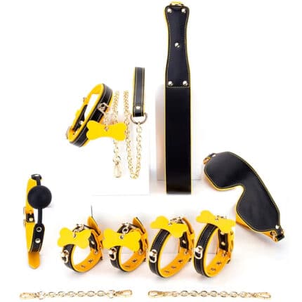 Restraint Set Bondage Fetish BDSM 6PCS Passion PU Leather Bondage Kit Adult Sex Toys