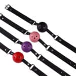High Quality 4-Color Leather Ball Gag Bondage Mouth Gag with Black Belt for Couples SM Game