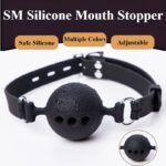 Breathable Silicone Ball Gag with Adjustable Strap BDSM Mouth Restraint for Adults