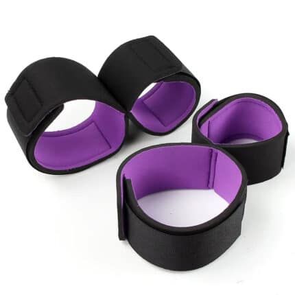 Adult Restraints for Arms and Legs Erotic Slave Kit with Ankle Shackles Handcuffs Sex Toys Bondage Set for Couples
