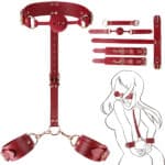 High Quality OEM ODM Leather Bondage Set – Mouth Ball Gag with Handcuffs and Restraints for Couples Roleplay & BDSM Games