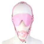 Adjustable Leather Head Harness with Big Silicone Ball Gag – Open Mouth Bondage Restraint Gear for Couples Roleplay