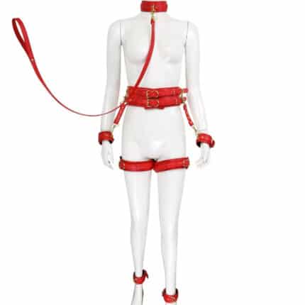 6PCS SM Bondage Kit BDSM Leather Restraint Set for Adults Sex Games and Erotic Play