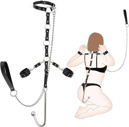 Sexy BDSM PU Collar – Leash Role-Playing Set for Lovers