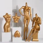 Factory Wholesale Torso Mannequin – Female Upper Body Golden Display Doll