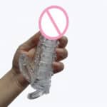 Adult Silicone Penis Sleeve Condom – Reusable Male Dick Cock Enlargement Sleeve Sex Toy for Men