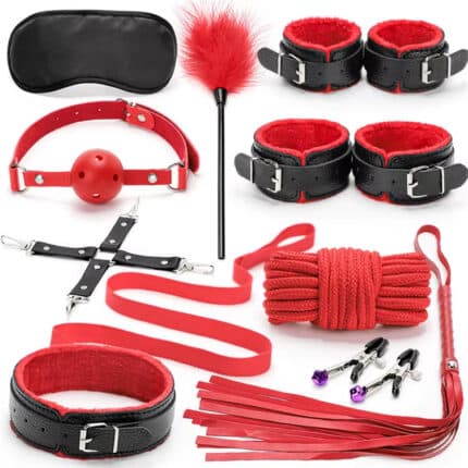 Erotic Leather BDSM Bondage Kit
