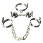 BDSM Bondage Metal Collar Handcuffs Set
