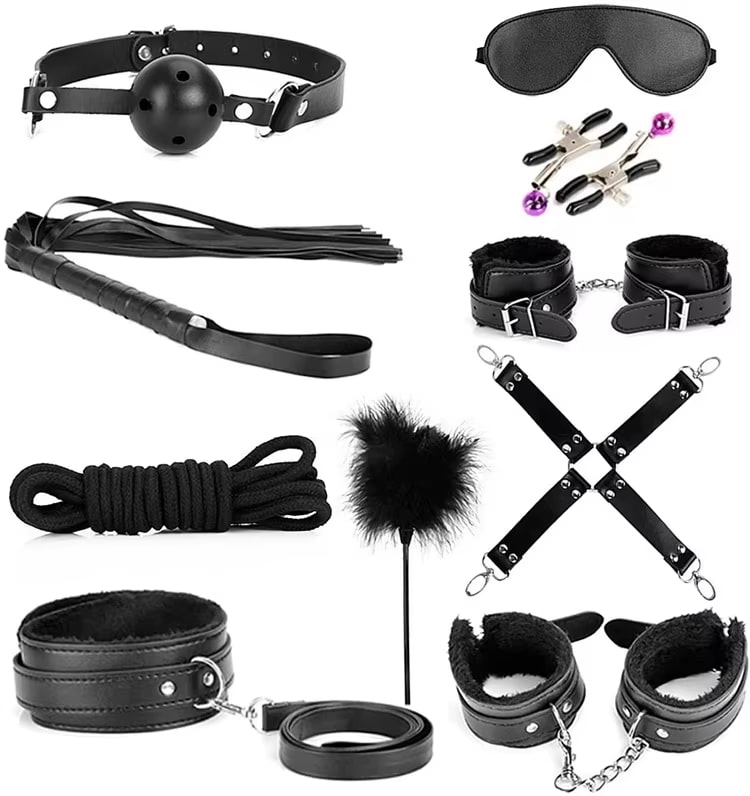 where-to-buy-bondage-restraints-from-china-supplier (1) Hot Sale 11-Piece BDSM Leather Bondage Set