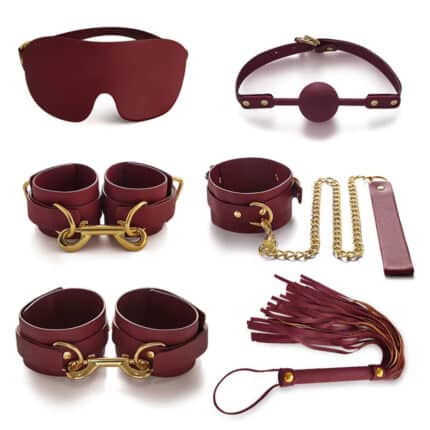 6-Piece PU Leather Bondage Kit
