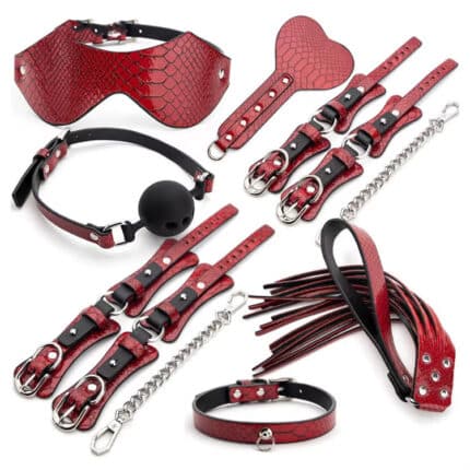 Crocodile Pattern Leather Bondage Set