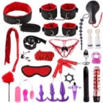 26PCS Red Plush Bondage Set