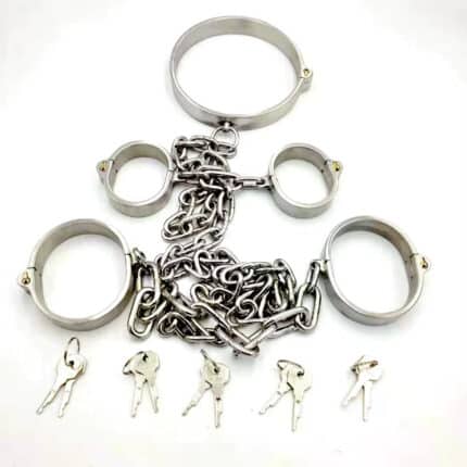 Stainless Steel BDSM Cuffs Bondage Kit