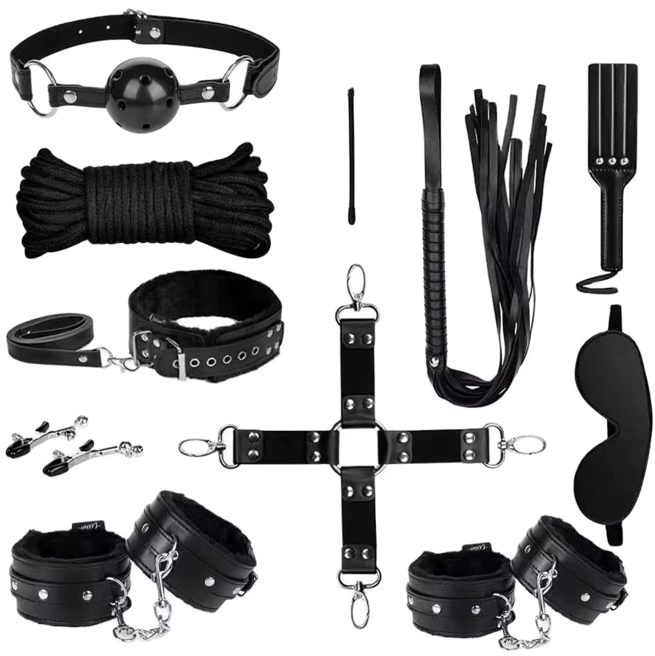 where-to-buy-bondage-restraints-from-china-supplier (1) 11PCS Leather BDSM SM Restraint Set