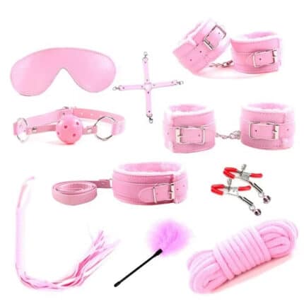 10-Piece Leather BDSM Bondage Set