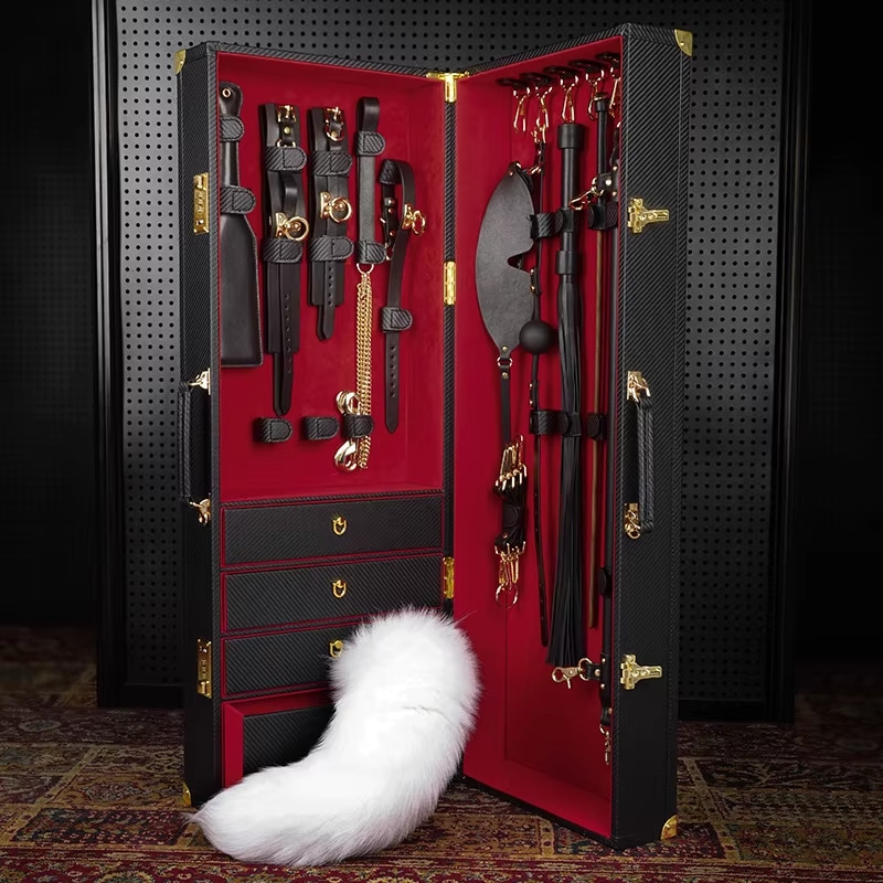 where-to-buy-bondage-restraints-from-china-supplier (1) High-Grade 16-Piece First-Layer Cowhide Bondage Kit