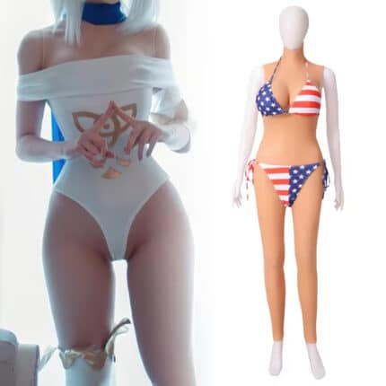 Full Silicone Bodysuit C–D Cup | Fake Pussy Panties & Breastplate for Crossdresser & Transgender