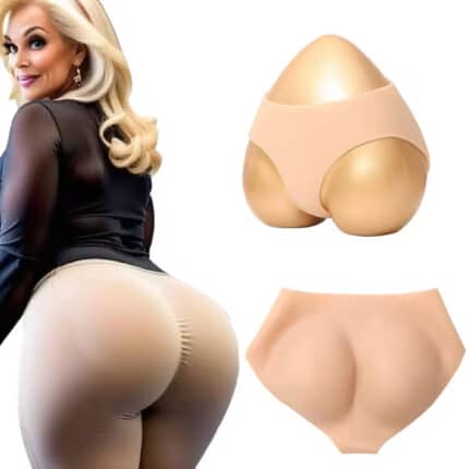 Women Plus Size Silicone Bottom Pants | Low-Waist Hip Enhancing Butt Push Tights/Leggings