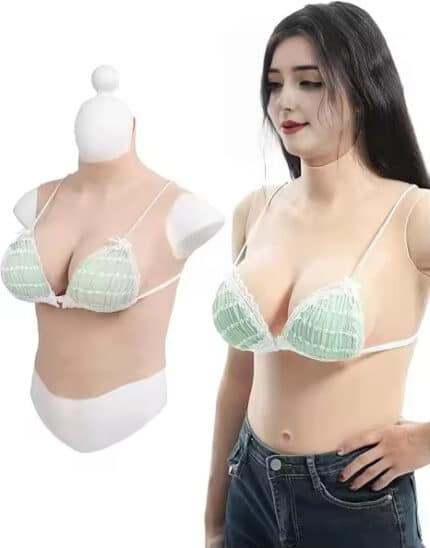 2025 Silicone Half-Body Bodysuit | Realistic Fake Boobs Shapewear for MTF Transgender & Drag Queen