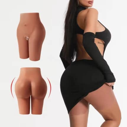 Sexy Plus Size Silicone Butt Enhancer Panty Extra-Long Padded Hips Shaper for Women