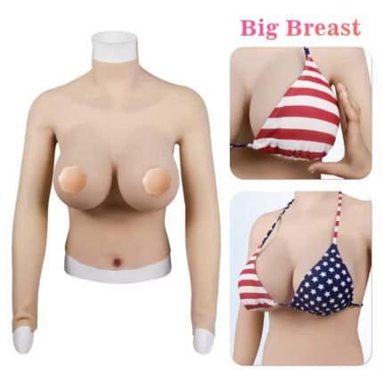 New Cup Arm Sexy Boobs Silicone Breast Form Crossdresser Male-to-Female Half Body Costume