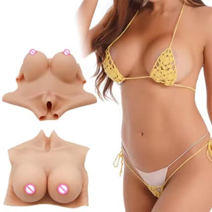 High Collar Sexy Boob Silicone Breast Design Realistic Huge Tits B-G Cup for Crossdresser Sissy