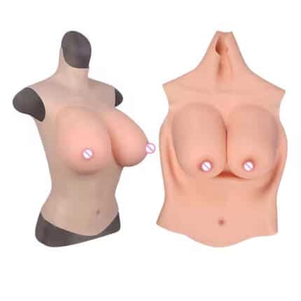 Factory Price Artificial High Collar Silicone Boobs Enhancer Chest False Breast Forms with Big Tits for Cosplayer Crossdresser Drag Queen