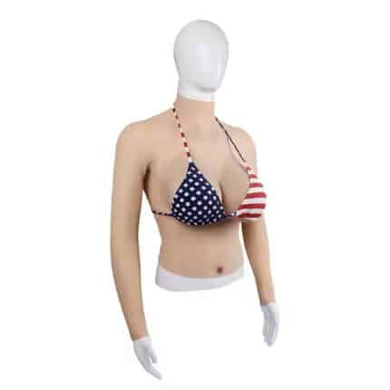 High Quality D_E Cup Half Body with Arm Sexy Boobs Silicone Breast Form Crossdresser Male to Female Sissy Transvestite Fetish