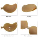 New Arrival Push-Up Strapless Bra Self-Adhesive Mango Shape Silicone Invisible Backless Bra for Women