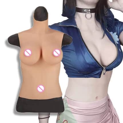 Personalized Half-Body CDE Cup Silicone Breast Fake Boobs Big Breast Plate for Crossdresser & Transgender