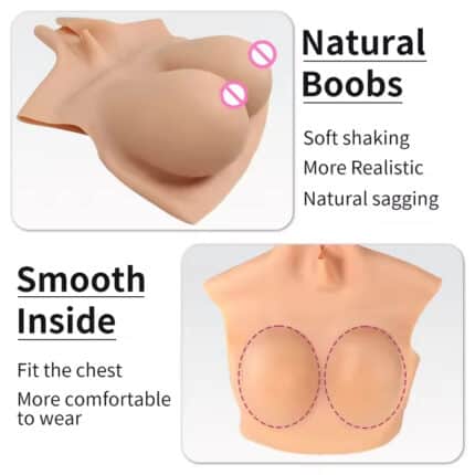 Huge Artificial Breast Forms Fake Boobs Silicone Cotton Filler Chest for Drag Queen & Transgender