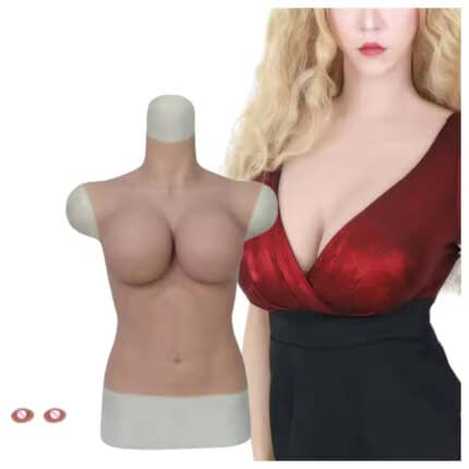 Detachable Nipple Fake Boobs Half-Body G Cup Silicone Breast Form for Crossdresser & Shemale