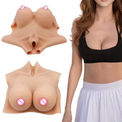 High Quality Collar Design Realistic Huge Tits Cup Sexy Silicone Breast Crossdresser Sissy Cosplay