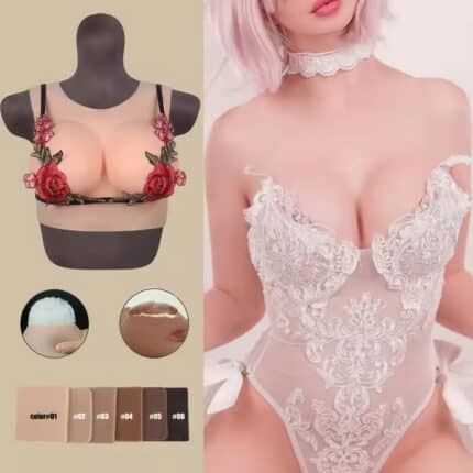 High Quality Round Collar Silicone Artificial Breast Boobs Prosthesis for Crossdresser Drag Queen Shemale Transgender