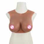 Round Collar Realistic Silicone False Boobs Breast Form Silicone Breastplate for Crossdresser Cosplay