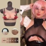 Silicone Round Collar Artificial Breast Forms Sexy Large Boobs Prosthesis for Drag Queen & Transgender