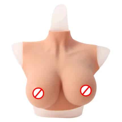 High Neck Realistic Silicone Breastplate
